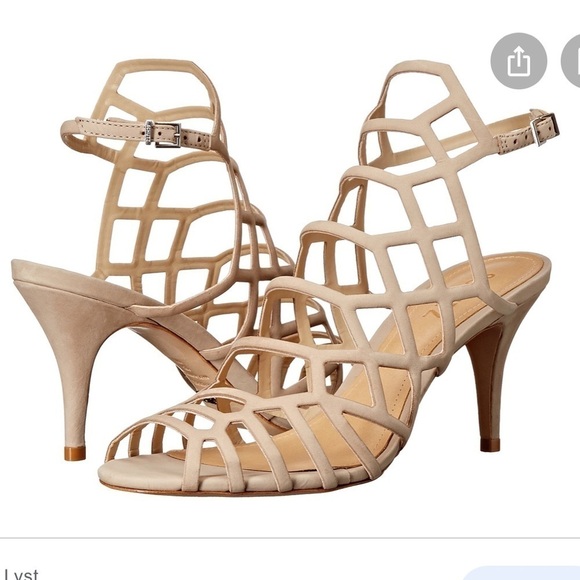 SCHUTZ•JULIANA CAGED HEEL NUDE size 5.5 - Picture 3 of 13
